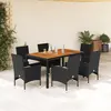 Image de vidaXL Ensemble à manger 7 pcs - Noir