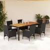 Image de vidaXL Ensemble à manger de jardin 7 pcs - Noir