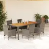 Image de VIDAXL Ensemble repas jardin 7 pcs - Gris Rotin