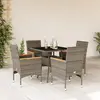 Image de vidaXL Ensemble à manger de jardin 5 pcs - Gris rotin verre