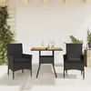Image de vidaXL Ensemble à manger de jardin 3 pcs noir