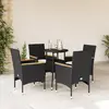 Image de vidaXL Ensemble à manger de jardin 5 pcs - Noir