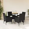 Image de vidaXL Ensemble à manger de jardin 5 pcs - Noir
