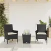 Image de VIDAXL Ensemble de bistro avec coussins 3pcs - Noir