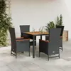Image de VIDAXL Ensemble à manger de jardin 5 pcs - Noir