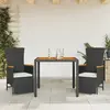 Image de vidaXL Ensemble à manger de jardin 3 pcs Noir