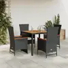 Image de vidaXL Ensemble à manger jardin 5 pcs noir