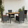 Image de vidaXL Ensemble à manger 5 pcs - Noir