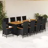 Image de vidaXL Ensemble à manger extérieur - 11 pièces - Noir