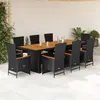 Image de VIDAXL Ensemble à manger jardin 9 pcs - Noir