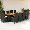 Image de vidaXL Ensemble à manger 11 pcs - Noir