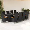 Image de VidaXL Ensemble à manger de jardin 11 pcs   Noir