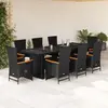 Image de vidaxl Ensemble à manger de jardin 9 pcs - Noir