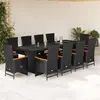 Image de vidaXL Ensemble à manger 11 pcs - Noir