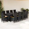 Image de vidaXL Ensemble à manger de jardin 11 pcs - Noir
