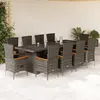 Image de Ensemble à manger de jardin vidaXL 11 pièces - Gris
