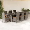 Image de VIDAXL Ensemble repas jardin résine tressée - 9 pcs - Gris
