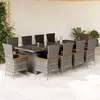 Image de vidaXL Ensemble à manger de jardin 11 pcs avec coussins - Gris