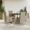 Image de vidaXL Ensemble à manger résine tressée beige poly rotin 5 pcs