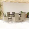 Image de vidaXL Ensemble à manger de jardin 7 pcs - Beige