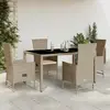 Image de vidaXL Ensemble à manger de jardin 5 pcs - Beige poly rotin