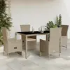 Image de VidaXL Ensemble à manger de jardin 5 pcs - Beige résine tressée