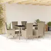 Image de vidaXL Ensemble à Manger de Jardin 7 pcs - Beige