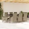 Image de vidaXL Ensemble jardin 9 pcs coussins beige