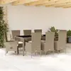 Image de vidaXL Ensemble à manger de jardin 9 pcs avec coussins beige