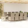 Image de vidaXL Ensemble à manger de jardin 11 pcs - Beige