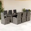 Image de Ensemble à manger jardin vidaXL résine tressée gris