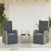 Image de VIDAXL Ensemble à manger de jardin - 3 pcs - Gris