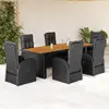 Image de vidaXL Ensemble à manger 7 pcs - Noir