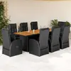 Image de vidaXL Ensemble à manger 9 pcs - Noir