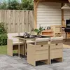 Image de Ensemble à manger de jardin vidaXL avec coussins 5 pcs - Beige