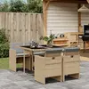 Image de vidaXL Ensemble à manger de jardin 5 pcs - Rotin Mélange beige