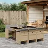 Image de vidaXL Ensemble à manger de jardin 7 pcs - Mélange beige rotin