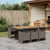 Image de VidaXL Ensemble à manger de jardin 7 pcs - Gris rotin