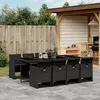 Image de vidaXL Ensemble jardin 9pcs - Résine tressée noire