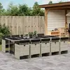 Image de vidaXL Ensemble à manger de jardin 11 pièces - Poly rotin gris