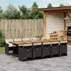 Image de vidaXL Ensemble à manger de jardin 11 pcs - Noir