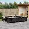 Image de vidaXL Ensemble à manger de jardin 13 pcs - Résine tressée Noir