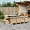Image de vidaXL Ensemble de jardin et coussins - Beige Poly Rotin