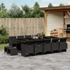 Image de vidaXL Ensemble à manger de jardin 15 pcs - Noir