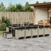 Image de vidaXL Ensemble à manger de jardin 15 pcs gris clair