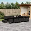 Image de vidaXL Ensemble à manger de jardin 17 pcs - Noir - Résine tressée