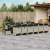 Image de Ensemble à manger VIDAXL 17 pcs gris clair rotin