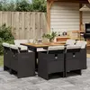 Image de vidaXL Ensemble à manger de jardin 9 pcs résine tressée