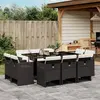 Image de vidaXL Ensemble à manger de jardin 11 pcs - Résine tressée noire