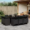 Image de vidaXL Ensemble à manger de jardin 11 pcs - Noir